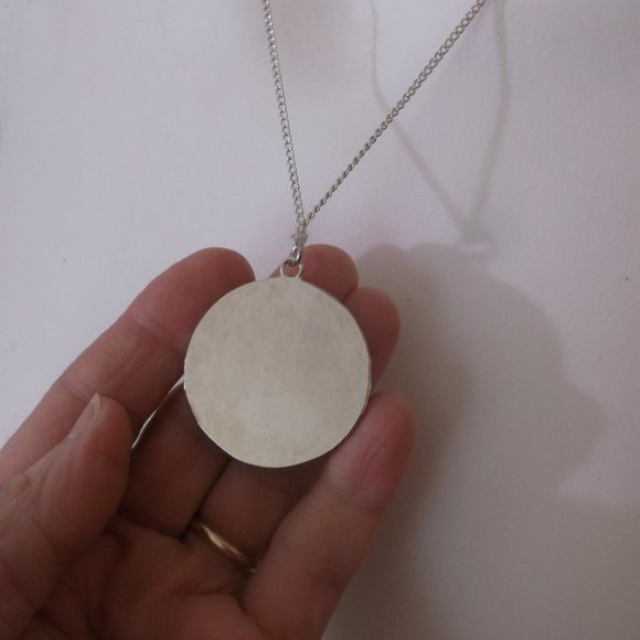 New Handcrafted Green Geometric Ceramic Pendant OOAK Gift - Picture 5 of 5